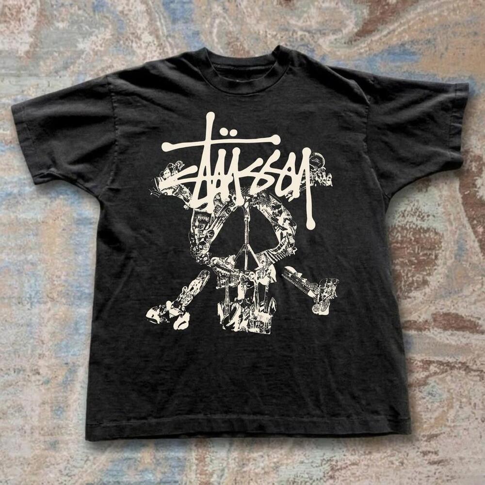 StSsy Black Graphic Tee